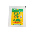 Slap Ya Mama Low Sodium Blend seasoning packet with a yellow label, featuring the green Slap Ya Mama logo and text reading 'Low Sodium Blend' underneath.