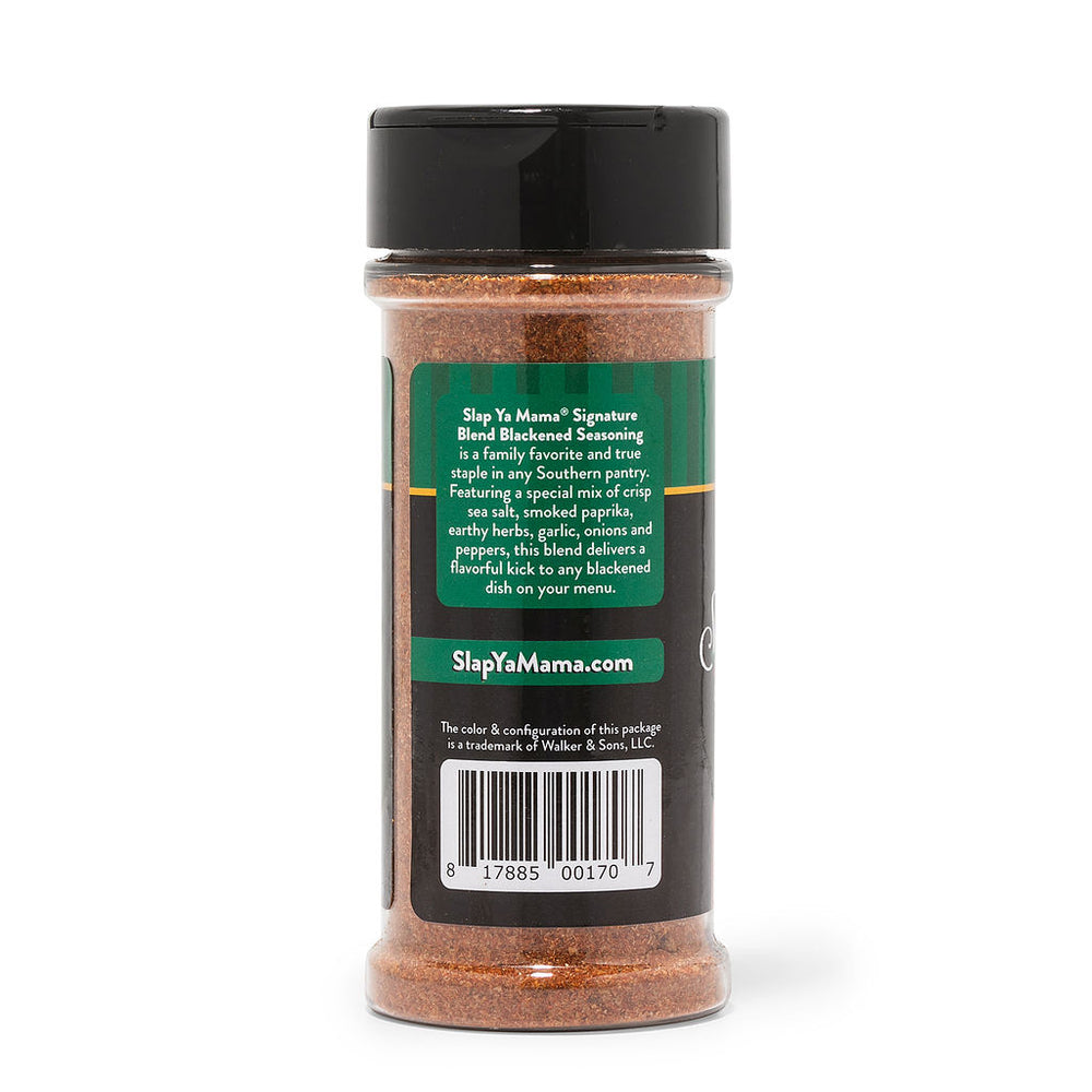 
                  
                    Load image into Gallery viewer, Back Side of Blackened Seasoning, shows upc, trademark, and product description 
                  
                