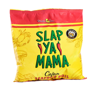 
                  
                    Load image into Gallery viewer, Slap Ya Mama Cajun Seafood Boil 4 lb bag with a yellow label, featuring the green and red Slap Ya Mama logo and text reading &amp;#39;Cajun Seafood Boil&amp;#39; underneath the logo.
                  
                