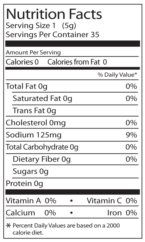 
                  
                    Load image into Gallery viewer, Nutrition Facts panel for Slap Ya Mama Cajun Pepper Sauce, listing serving size, calories, sodium, and other nutritional information.
                  
                