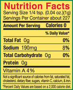 Nutrition Facts panel for Slap Ya Mama Hot Blend Cajun Seasoning 8oz canister, listing serving size, calories, sodium, and other nutritional information.