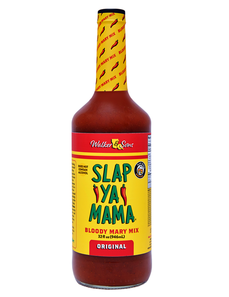 Slap Ya Mama Bloody Mary , Yellow label, Green logo, Original Blend 