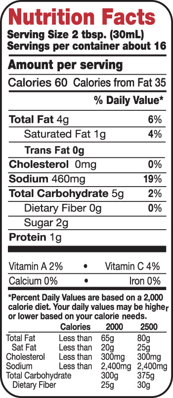 Nutrition Facts panel for Slap Ya Mama Cajun Étouffée, listing serving size, calories, and other nutritional information