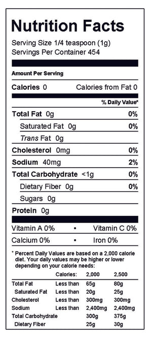 
                  
                    Load image into Gallery viewer, Nutrition Facts panel for Slap Ya Mama Cajun Fish Fry, listing serving size, calories, and other nutritional information
                  
                