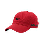 Red Slap Ya Mama hat featuring an embroidered green logo and a red pepper graphic, displayed on a neutral background