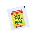 Slap Ya Mama seasoning packet with a yellow label and green logo, displayed on a neutral background.
